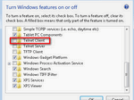 From the Windows Features List choose Telnet Client