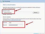 Provide the details for the network share that will store the image backup