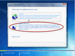 Click on Custom to setup new version of Windows