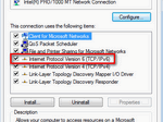 Uncheck Internet Protocol Version 6