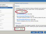 Choose the default for Memory and Processor for your virtualization