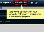 Note the Code that pops up for sharing your computer