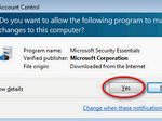 On User Access Control (UAC) warning click Yes to install the anti virus software