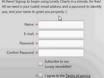 Register Online on Lovely Charts Website