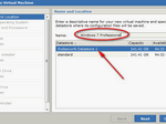 Provide a name for your virtual machine and choose your data store