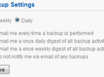 Choose Backup Settings, we chose once daily